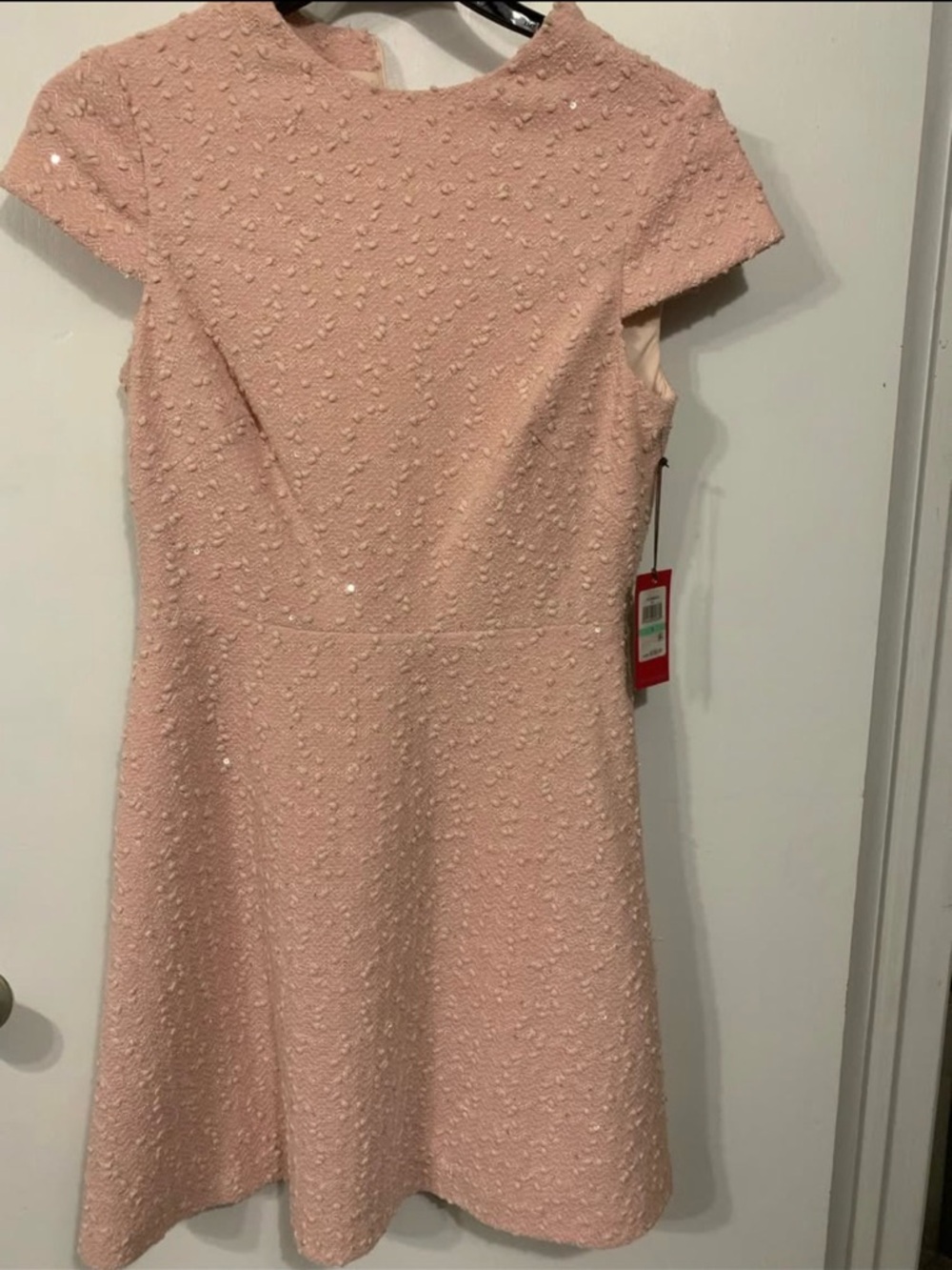 Vince Camuto Blush Pink Textured Midi Dress
